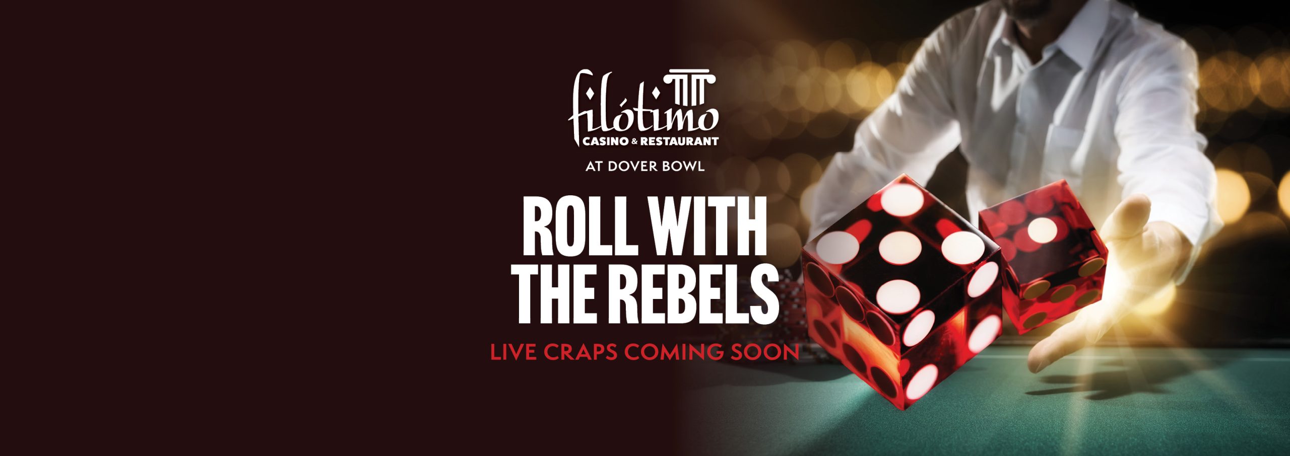 Roll with the rebels. Live craps coming soon